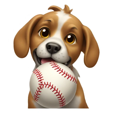 Dog playing baseball sticker