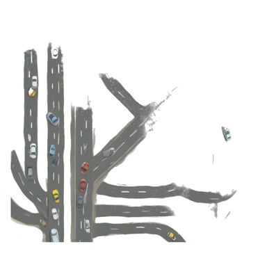 aerial view of roadway sticker