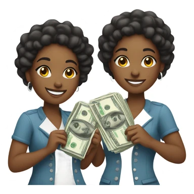 2 black girls with money sticker
