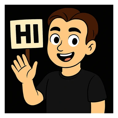 Replace the person in the first image with the person from the second image, keeping everything else exactly the same, including pose, sign, and background. Maintain the original style and details of the first image. sticker