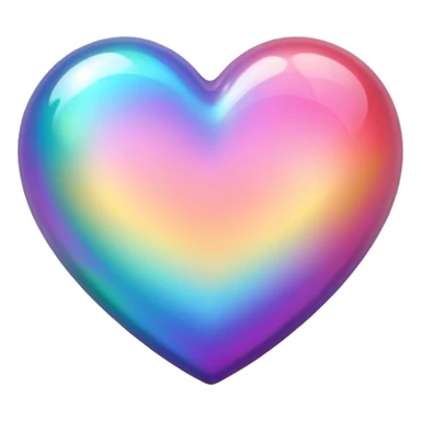 heart with a rainbow shimmer sticker