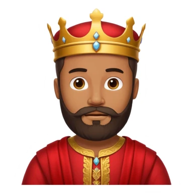 bearded royal man wear red  sticker
