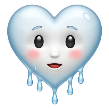 white heart melting sticker