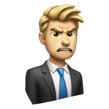 Businessman angry sticker