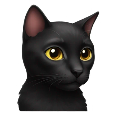 Black cat love sticker