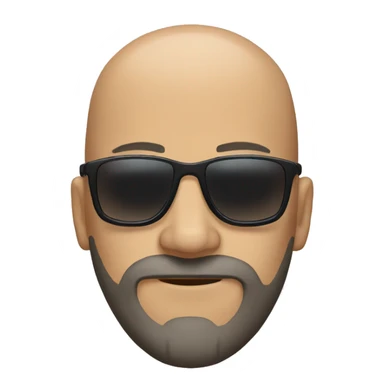 Bald man with beard and sunglasses sticker