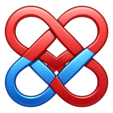 Single infinty logo with blue red sticker