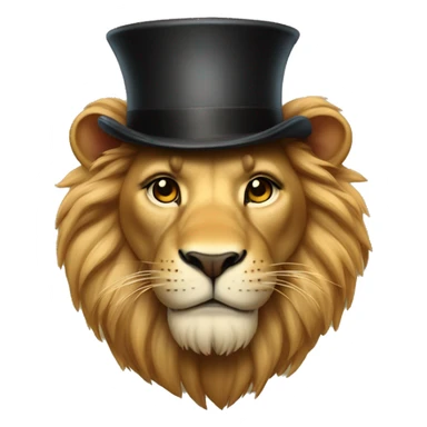 Lion with top hat sticker