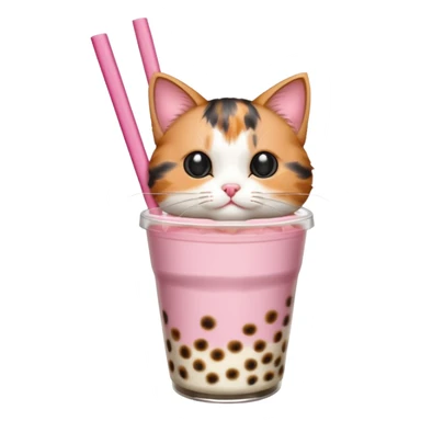 Cat drinking bobba tea sticker