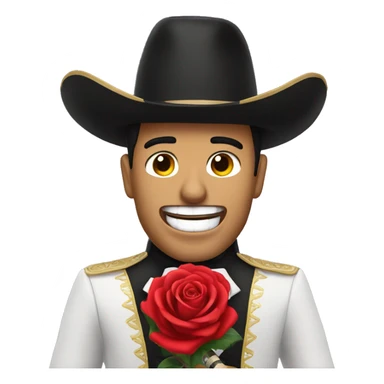 mariachi man with rose between his teeth sticker
