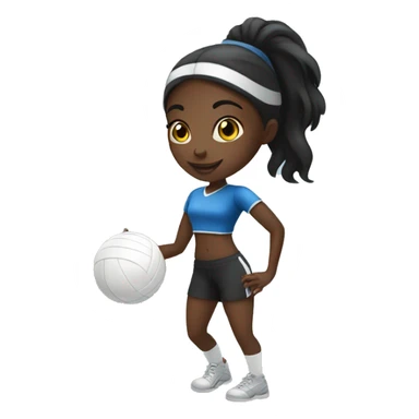 Black girl playing volleyball  sticker