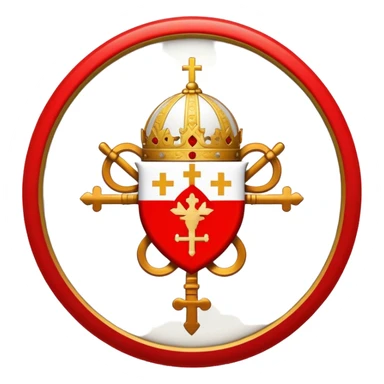 Pope's emblem with a touch of red sticker