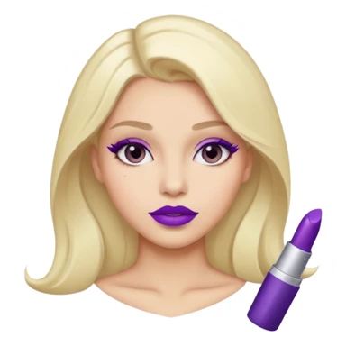 woman with purple colored lips sticker