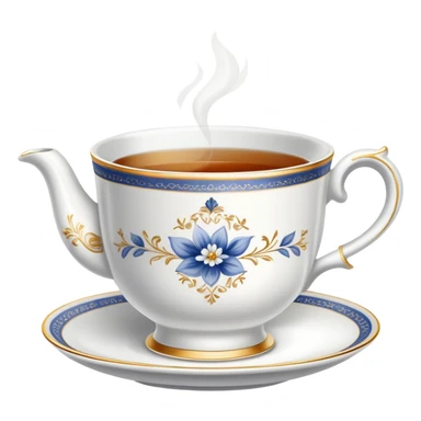 English tea cup with tea sticker