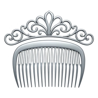 elegant silver hair comb sticker