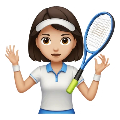 girl with dark brown hair and light skin playing tennis sticker