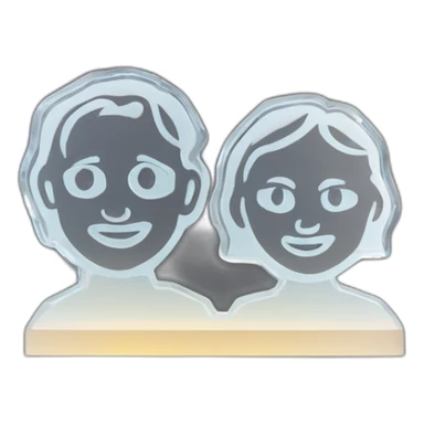 Lasercut crystal with image of two people sticker