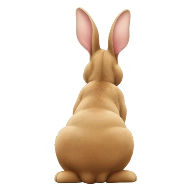 Realistic back of bunny rabbit. sticker