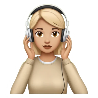Woman with headphones in the park  sticker