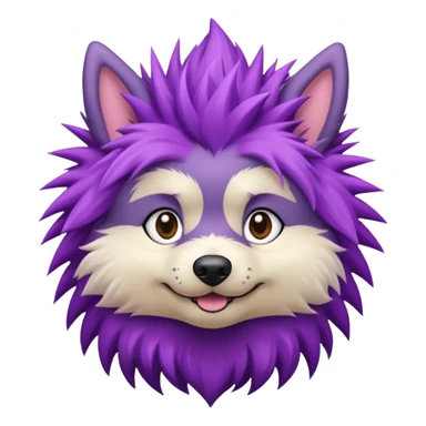 fancy purple spiky haired dog sticker