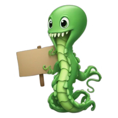 Cute krakenHolding a Sign sticker