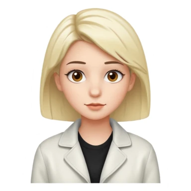 18 year old with very short gradient hair, brown eyes and long lashes, big nose and he is wear a white jacket sticker