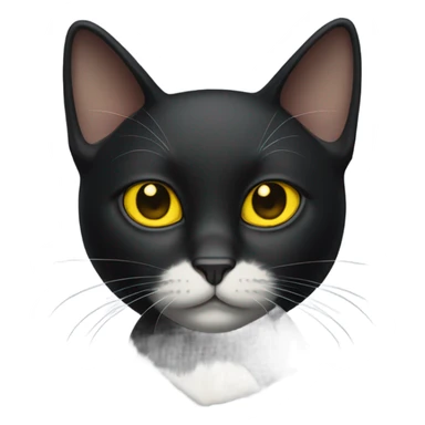 Black cat with yellow Ries and white for on chest  sticker