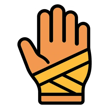 colored bandaged hand icon sticker