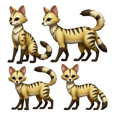 Genet-Wolverine-Marsupial-Serval-Possum-Vernid-Sergal-Fakémon-hybrid, by LiLaiRa-griffsnuff, full body sticker