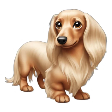 long hair cream Dachshund dog sticker