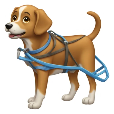 Dog pulling sled sticker