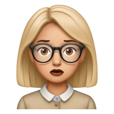 Femsle with glasses confused  sticker