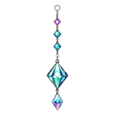 Hanging chained suncatcher with crystal gemstones  sticker