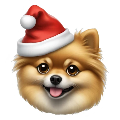 lulu pomeranian with santa claus hat
 sticker