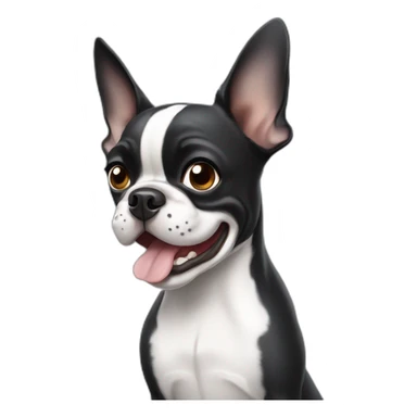A Boston terrier waving hi sticker