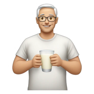 My dad with milk sticker