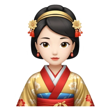 Japanese Princess with in ceremonial robe kimono sticker