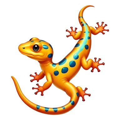 Exotic shiny rare epic cute salamander-creature, full body, with random markings sticker