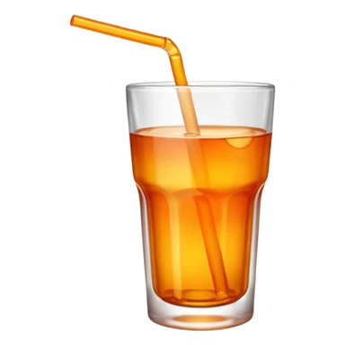 Orange drink, smooth glass cup, no straw no orange slice.  sticker