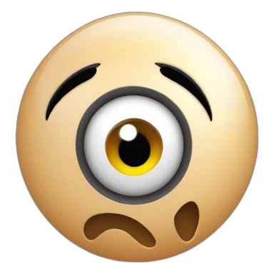 3d sphere with a cartoon tiny skin texture with big playful eyes sticker