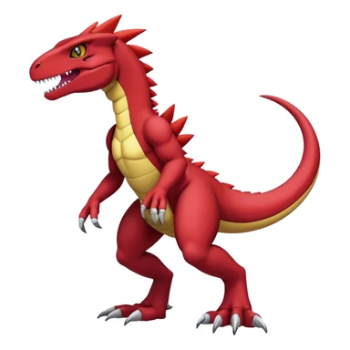  Cool Edgy Maroon Guilmon-Charmeleon-Digimon-Fakemon-Velociraptor full body sticker