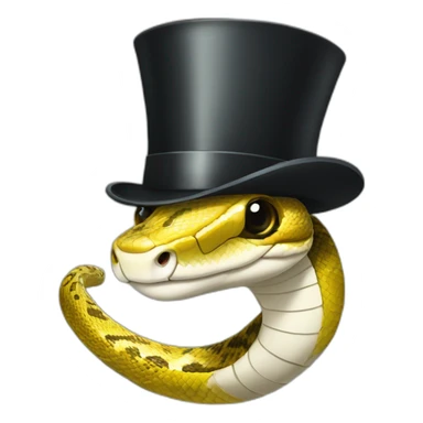 python snake wearing a top hat and monocle sticker
