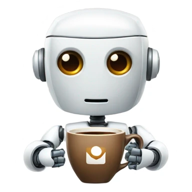 Robot helper that gives you Coffee sticker