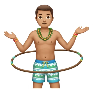 man Hula hoopin hands on hip sticker