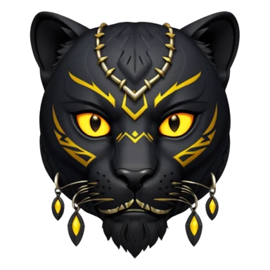Black panther aggressive just the face and the necklace sticker