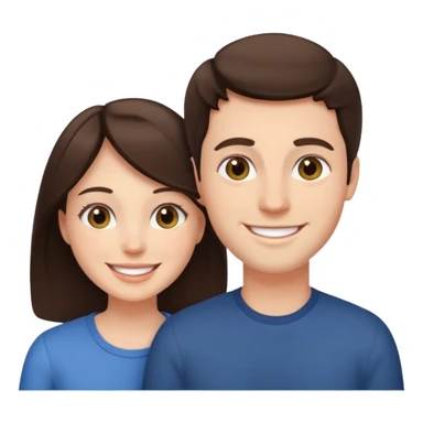 brunette white Couple sticker