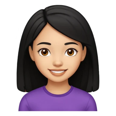 Cute lightskin girl with black hair sticker