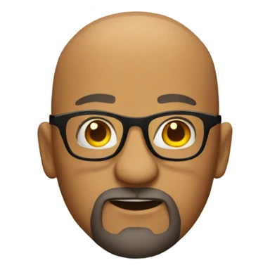 A Bald man with a beard, goatee, and glasses throwmh flames. sticker