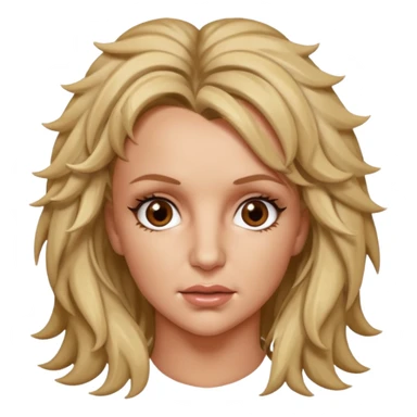 Britney Spears with big dead pan brown eyes and messy hair. Headshot. sticker