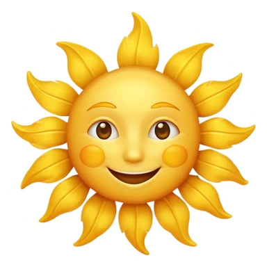 smiling sun emoji, simple and cheerful sticker